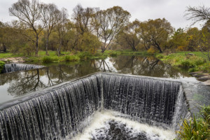 Water flowing over Dam